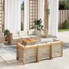vidaXL 7-delige Loungeset met kussens poly rattan beige