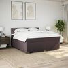 vidaXL Boxspring met matras stof donkerbruin 180x200 cm