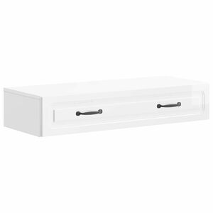 vidaXL Wandmontage Zijtafel Hoogglans Wit 87,5 x 34,5 x 17 cm