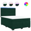 vidaXL Boxspring met matras fluweel donkergroen 160x200 cm