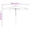 vidaXL Parasol met houten paal 299x240 cm bordeauxrood