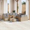 vidaXL Tuinbankenset met kussen 13 pcs Beige poly rattan