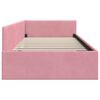 vidaXL Hoekbedframe met hoofdeinde Roze 80 cm x 200 cm Fluweel