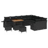 vidaXL Tuinbankenset 12 pcs Zwart poly rattan
