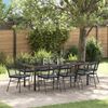 vidaXL Tuin Eetset 9 pcs Zwart poly rattan