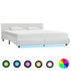 vidaXL Bedframe met LED kunstleer wit 160x200 cm