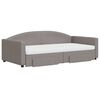 vidaXL Slaapbank met onderschuifbed en lades 100x200 cm stof taupe