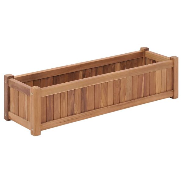 vidaXL Plantenbak verhoogd 100x30x25 cm massief teakhout