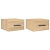 vidaXL Nachtkastjes 2 st wandgemonteerd 35x35x20 cm sonoma eikenkleur