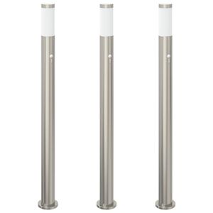 vidaXL Bolderverlichting met sensor 3 stuks 110 cm RVS IP44