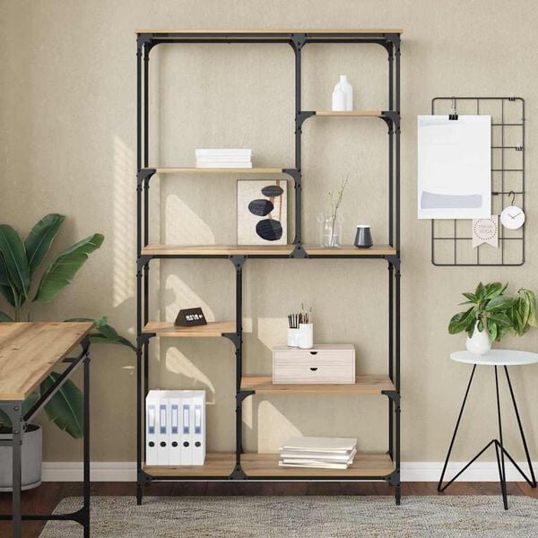 vidaXL Boekenkast Artisan Eiken 99 x 35,5 x 176 cm Bewerkt hout