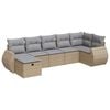 vidaXL 7-delige Loungeset met kussens poly rattan beige