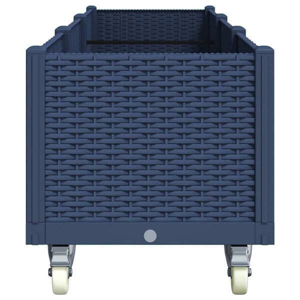 vidaXL Plantenbak met wielen 240x50x54 cm polypropeen blauwgrijs