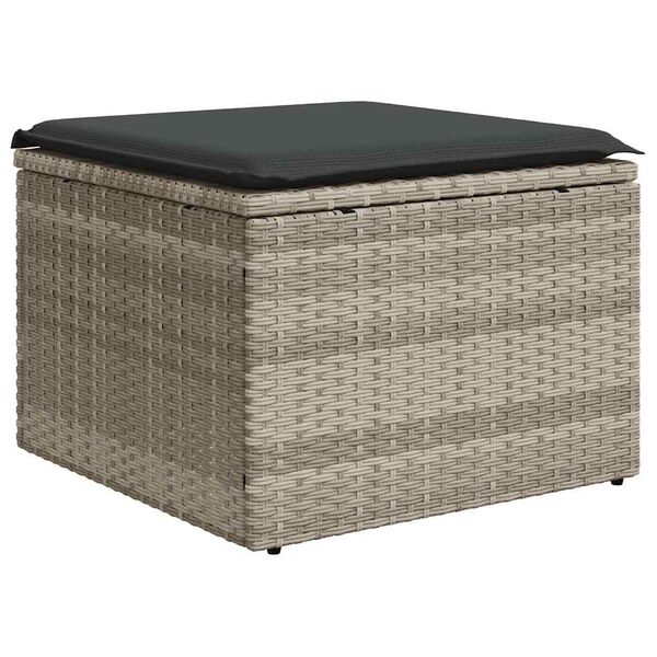 vidaXL 2-delige Loungeset met kussens poly rattan acacia lichtgrijs