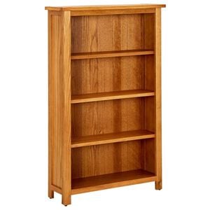 vidaXL Boekenkast met 4 schappen 70x22x110 cm massief eikenhout
