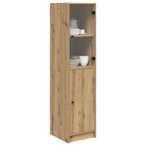 vidaXL Highboard Artisan Eiken 35 x 37 x 142 cm Bewerkt hout