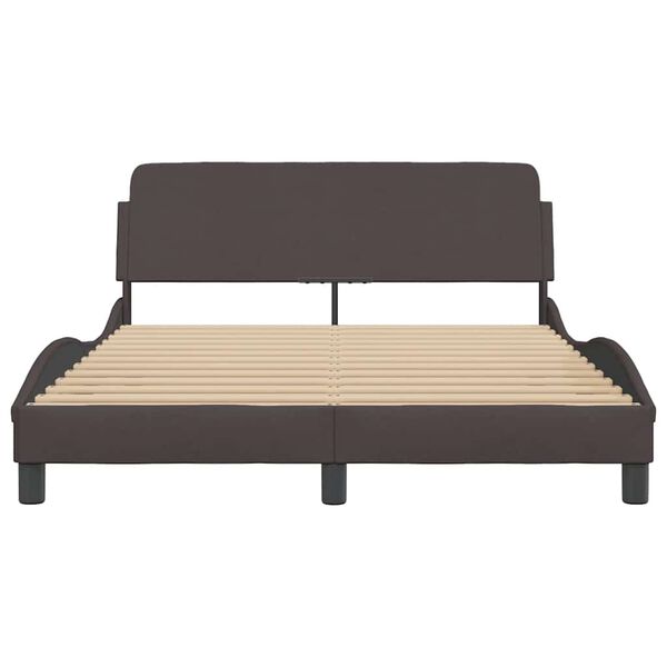 vidaXL Bedframe "Dover" stof donkerbruin 140x200 cm