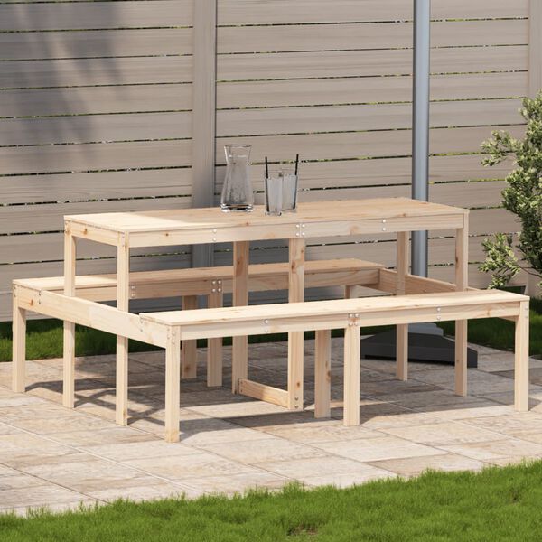 vidaXL Picknicktafel 160x134x75 cm massief grenenhout