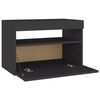 vidaXL Nachtkastje 2 st LED-verlichting 60x35x40 cm bewerkt hout grijs