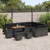 vidaXL Tuinbankenset met kussen 13 pcs Zwart poly rattan