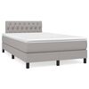 vidaXL Boxspring met matras en LED stof lichtgrijs 120x190 cm