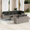 vidaXL 9-delige Loungeset met kussens poly rattan grijs