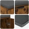 vidaXL Halbank met kussen met opslag Gerookt eiken 100 x 38 x 46 cm