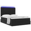 vidaXL Opbergbed met LED met matras met LED Zwart 140 x 200 cm Fluweel