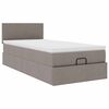 vidaXL Ottoman bed met matras en LED's 90x190cm stof taupe