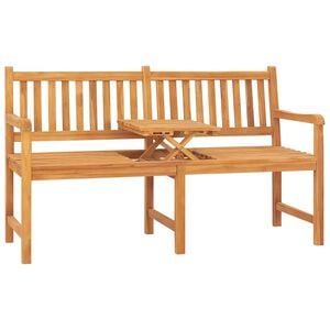 vidaXL Tuinbank met tafel 3-zits 150 cm massief teakhout