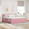 vidaXL Opslag bed met matras met hoofdeinde Roze 180 x 200 cm Fluweel
