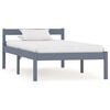 vidaXL Bedframe massief grenenhout grijs 90x200 cm