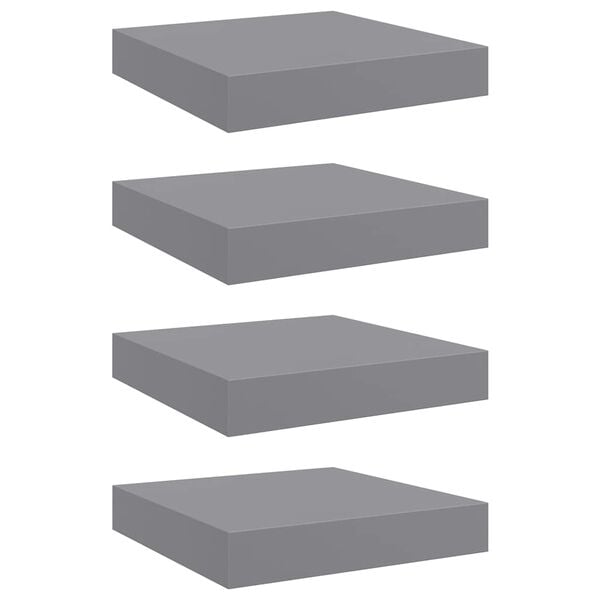 vidaXL Wandschappen zwevend 4 st 23x23,5x3,8 cm MDF grijs