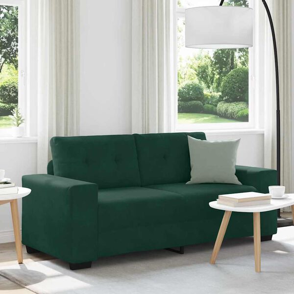 vidaXL Loveseat Sofa Donkergroen 180x77x82 cm Fluweel