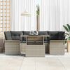 vidaXL Tuin Sofa Set met kussen met opslag 7 pcs Lichtgrijs Poly riet