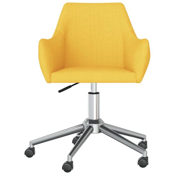 vidaXL Eetkamerstoelen draaibaar 2 st stof geel