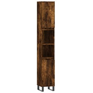 vidaXL Badkamerkast 30x30x190 cm bewerkt hout gerookt eikenkleurig