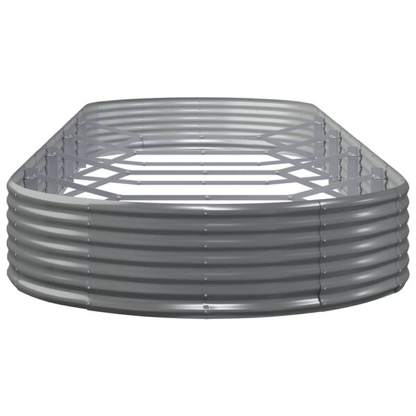 vidaXL Plantenbak 450x140x36 cm gegalvaniseerd staal grijs