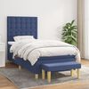vidaXL Boxspring met matras stof blauw 90x190 cm