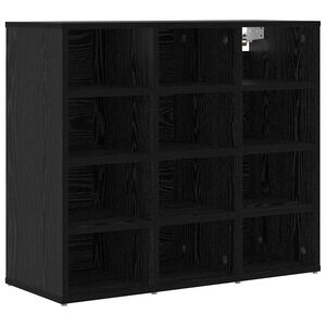 vidaXL Schoenenkast 77,5 x 30 x 67 cm Bewerkt hout Zwart eiken