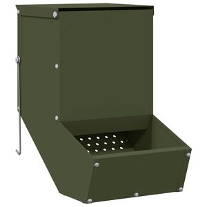 vidaXL Konijnenvoer Olijf Groen 17,5 x 26 x 28,5 cm Koudgewalst Staal