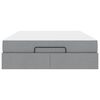 vidaXL Bedframe met matras met matras 2 pcs Lichtgrijs Stof
