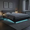 vidaXL Bedframe met LED kunstleer grijs 120x200 cm