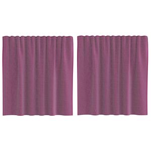 vidaXL Gordijnen met lussen 2 st paars 140x140 cm