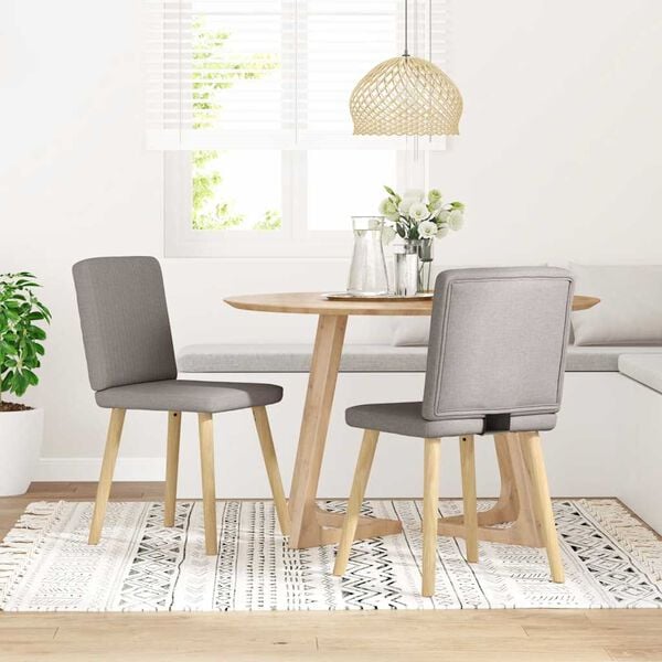 vidaXL Eetkamerstoelen draaibaar 2 st stof taupe