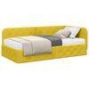 vidaXL Hoekbedframe met matras met hoofdeinde Geel 90 x 190 cm Fluweel