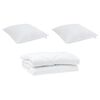 vidaXL Dekbed met kussen 3 pcs Wit Microfibre