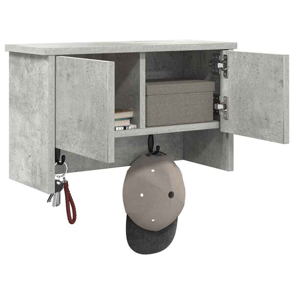 vidaXL Wandgemonteerde kapstok met plank Beton Grijs 50 x 20 x 30 cm