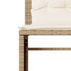 vidaXL 4-delige Loungeset met kussens poly rattan beige