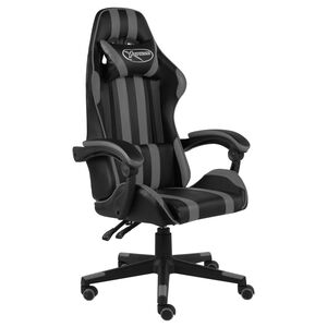 vidaXL Racestoel kunstleer zwart en grijs
